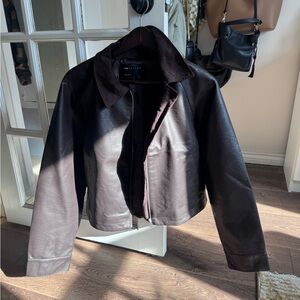ASOS Dark Brown Leather Jacket